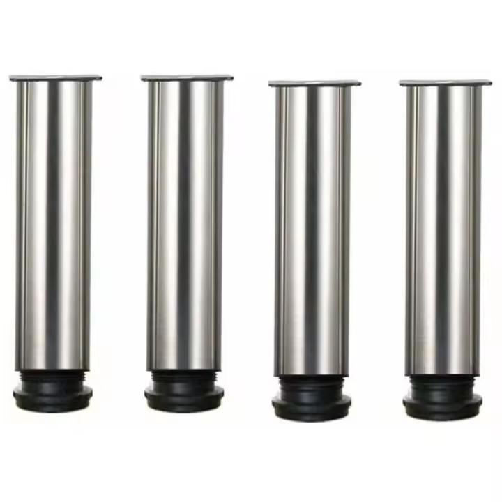 Juego de 4 patas para mueble de acero inoxidable regulables en altura de 25 cm, ideales para sofá, mesa, armarios. - 1