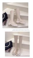 Botas De Mujer Invierno 2021 Nuevas Botas De Caballero Con Lona De Piel Artificial Y Forro De Algodón Terciopelo Modernas Suela De Goma Tacón Cuadrado Altura Media - details 13