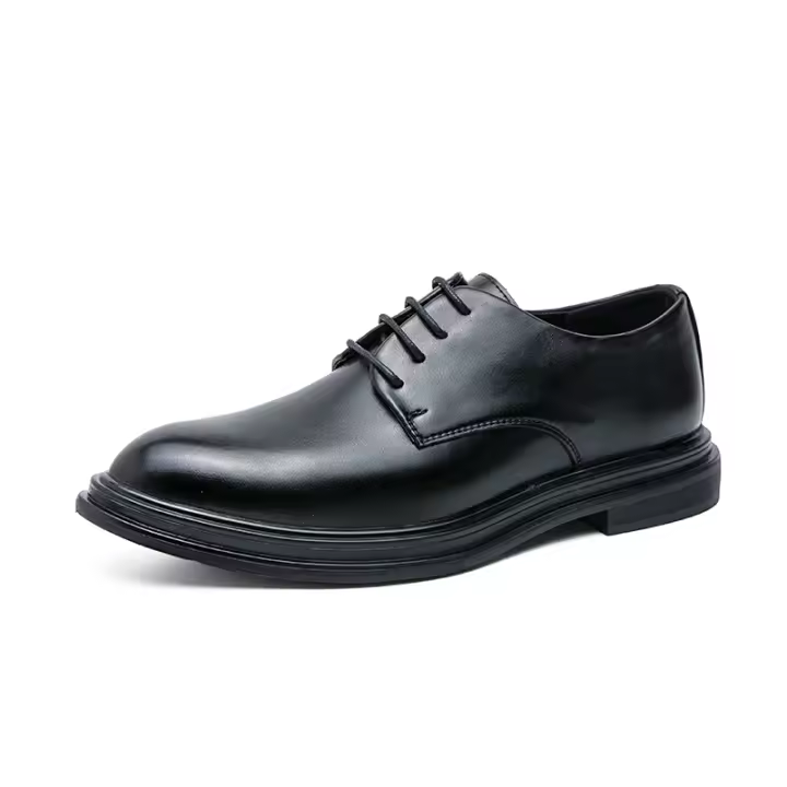 Zapatos De Cuero Para Hombre Estilo Británico De Negocios Con Punta Pointy Tamaño 46 Zapatos De Boda Tendencia Transpirables Con Cordones Y Diseño De Encaje - 1