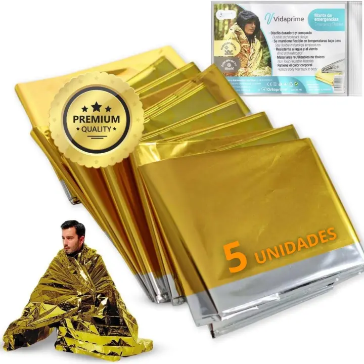 Manta Térmica Emergencias y Supervivencia | Pack x5 Uds - 1