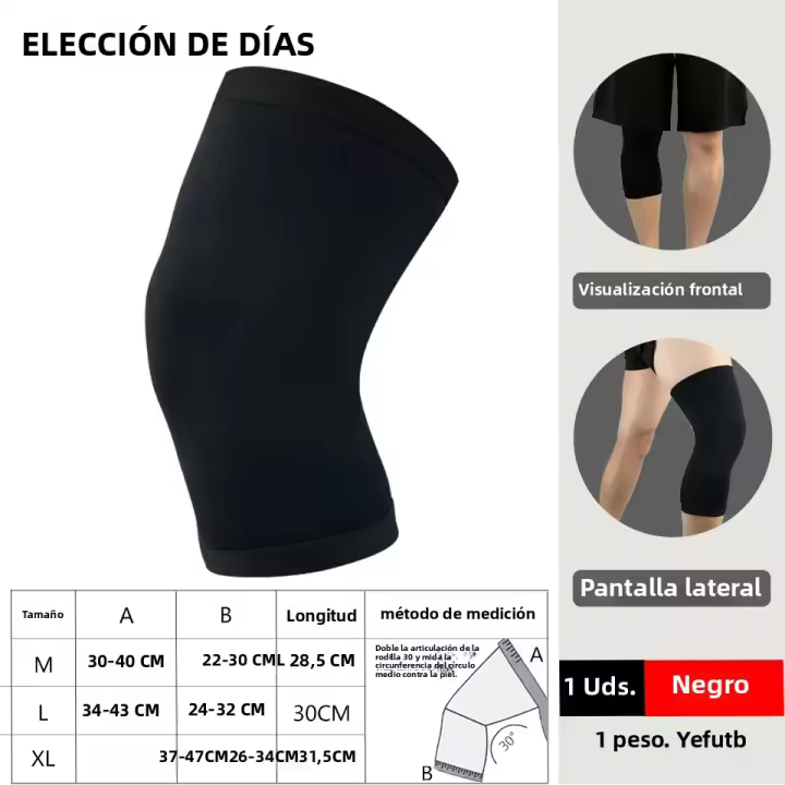 1Pcs Soporte De Rodilla Compresión Elasticidad Protector De Rodillera Para Gimnasio Baloncesto Voleibol Correr Sin Protección Rígida Material Poliéster Adulto - 1