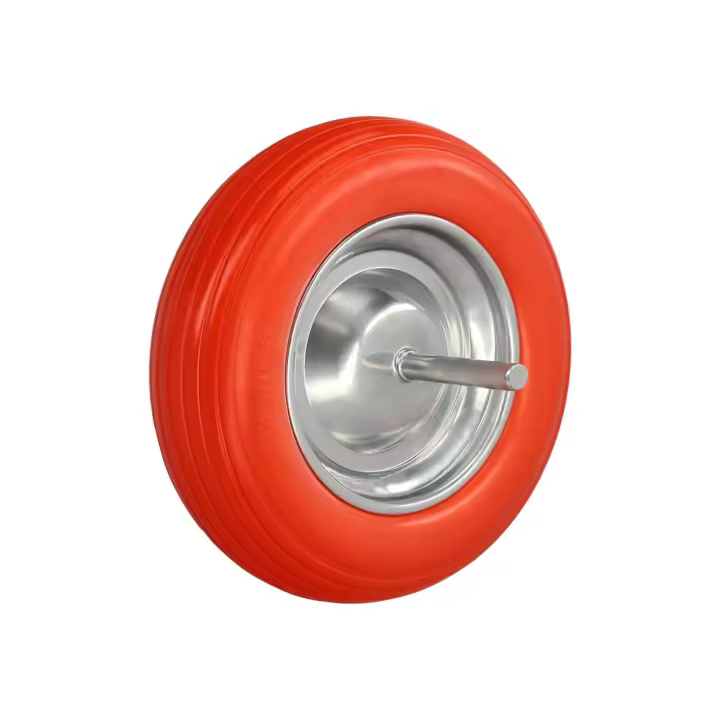 Wolfpack Rueda Carretilla Obra/Jardin Maciza Llanta Acero Galvanizado Plus Naranja - 1