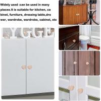 20pcs Round Unfinished Wood Drawer Knobs 35mm Dia Wood Furniture Cabinet Dresser Pulls - details 1