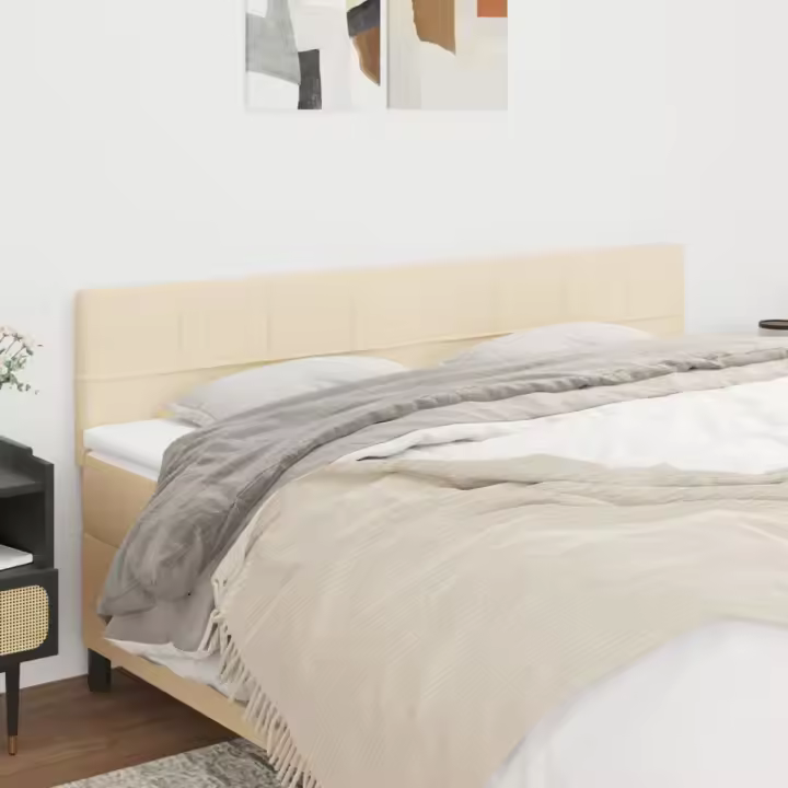vidaXL Cabeceros 2 unidades de tela color crema 90x5x78/88 cm - 1