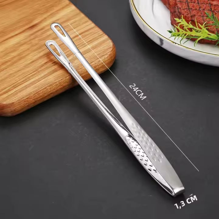 Pinzas De Barbacoa Antideslizantes Con Mango Largo Acero Inoxidable Herramientas De Cocina Para Camping Pinzas De Alimentos - 1