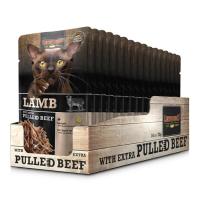 16 Sobres x 70 gr - Leonardo Sobre Cordero + Carne Extra Desmenuzada de Ternera para Gatos - details 0