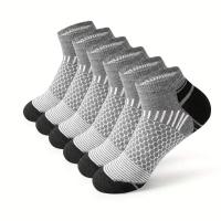 6 Pares De Calcetines Deportivos Cortos Para Hombre Transpirables Cómodos De Poliéster Para Todas Las Estaciones Correr Casual - details 3