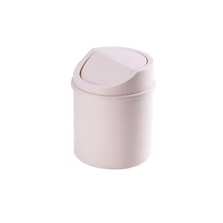 Mini Papelera De Escritorio Pequeña Cubierta Para Espacio De Trabajo Hogar Con Cubo De Basura Portátil Para Dormitorio - 1