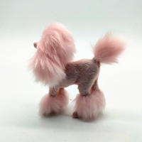 Figura De Poodle Rosa De 4 Pulgadas Peluche Simulación Perro Juguetes Regalo Artesanías Decoración Para El Hogar - details 6