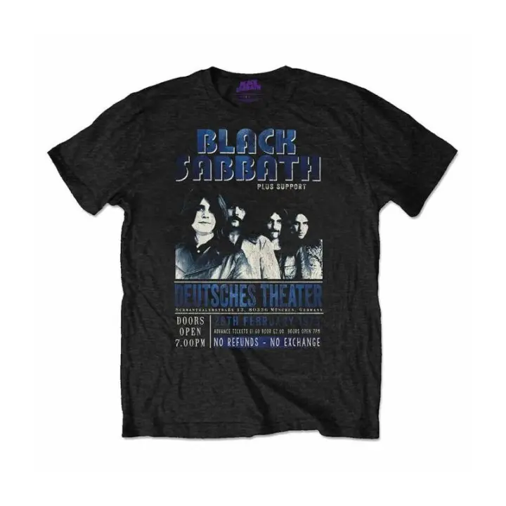BLACK SABBATH Deutsches '73 Camiseta ECOLOGICA Licencia Oficial RockOff  BSECOTS01MB - 1
