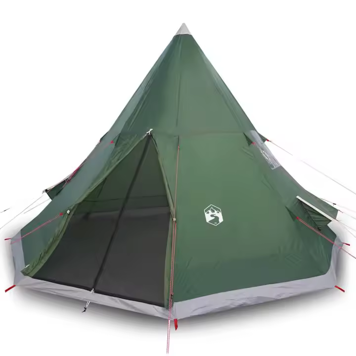vidaXL Tienda de campaña tipi para 4 personas impermeable verde - 1
