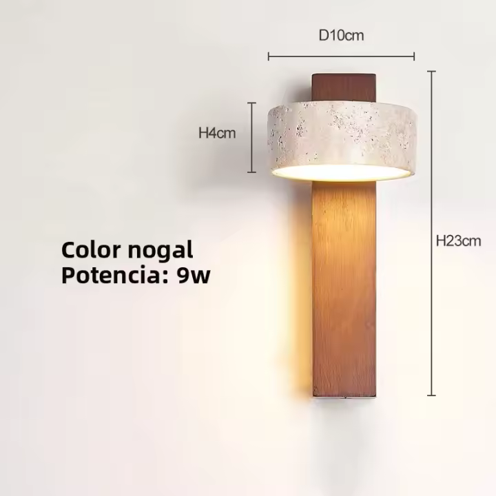 Lámpara De Pared De Estilo Japonés Con Interruptor De Tiraje Luz LED Rotable Madera Nogal Suave Para Dormitorio Y Sala - 1