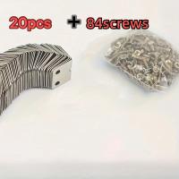 100 Piezas De Bracket De Esquina Metálico Estilo Silvery Para Reforzamiento Y Seguridad De Cajones Con 20 Piezas De Bracket L Y 84 Tornillos - details 4