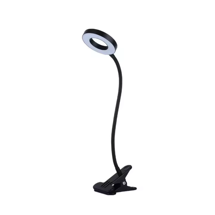 Lámpara Flexo Led Negro NICE 9W con Pinza y 3 Temperaturas de Luz 3000-4000-6500K para Escritorio, Estantería o Mueble, Cable USB Incluido - Iluminación Ajustable y Diseño Moderno - 1