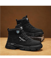 Botas De Motociclista Para Hombre Negras Moda Casual Plataforma Trabajo Exterior Calzado De Calle Botines De Cuero Para Hombre Altura Del Tobillo - details 14