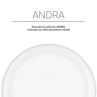 LA MEDITERRÀNEA, Vajilla de 18 pcs "ANDRA" Transparente,Material Vidrio , 6 platos llano(26.5cm), 6 platos hondos(21.5cm), 6 platos postre(19cm) - details 4