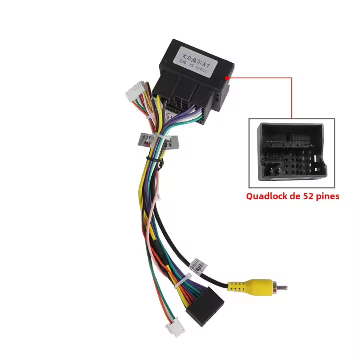 Radio De Coche Universal Con Cable Quadlock De 52/40 Pin Y CANBUS BOX Para Volkswagen Golf 5/6 Polo Passat Jetta Tiguan Touran Skoda - 1