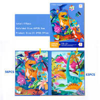 Libro De Rompecabezas Montessori Para Bebés Y Niños Juego De Aprendizaje Prescolar En Madera Dinosaurio Y Escena De Granja Animal - details 12