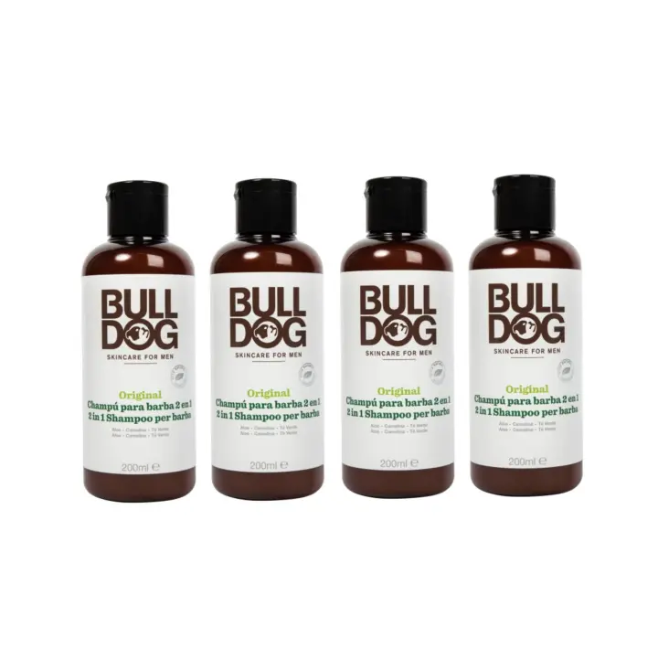 Bulldog Skincare For Men Original Champu y Acondicionador Barba - 200 ml - Pack de 4 uds - 1