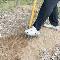 Pala De Jardín De Acero De Mánganeso Para Suelo Suave Herramienta De Agricultura Con Cuatro Dientes Para Desbrozar Y Girar Tierra Manual - details 6