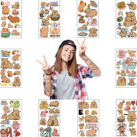 10Pcs/set Pegatinas De Tatuaje Capybara Para Niños Dibujos Animados Temporales Hidrofóbicos Regalo De Cumpleaños Para Niños Boys Y Girls - details 8