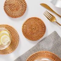 Mantelera Redonda De Rotura 20Cm Hecha a Mano Con Estilo Clásico Para Cocina Y Ceremonia Del Té Almohadilla De Aislamiento De Té De Jute - details 2
