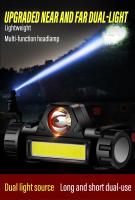 Linterna Frontal LED Recargable Para Pesca Y Camping Con Luz De Trabajo XPE COB 2 Modos De Iluminación Y Imán En La Cola Desmontable Impermeable 5W - details 0