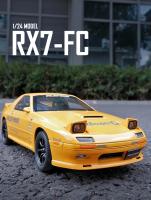 Coche De Acción Initial D Mazda RX7 RX-7 FC Escala 1:24 Con Sonido Y Luz Vehículo Diecast Para Niños Regalos Material Metálico Sin Batería - details 0