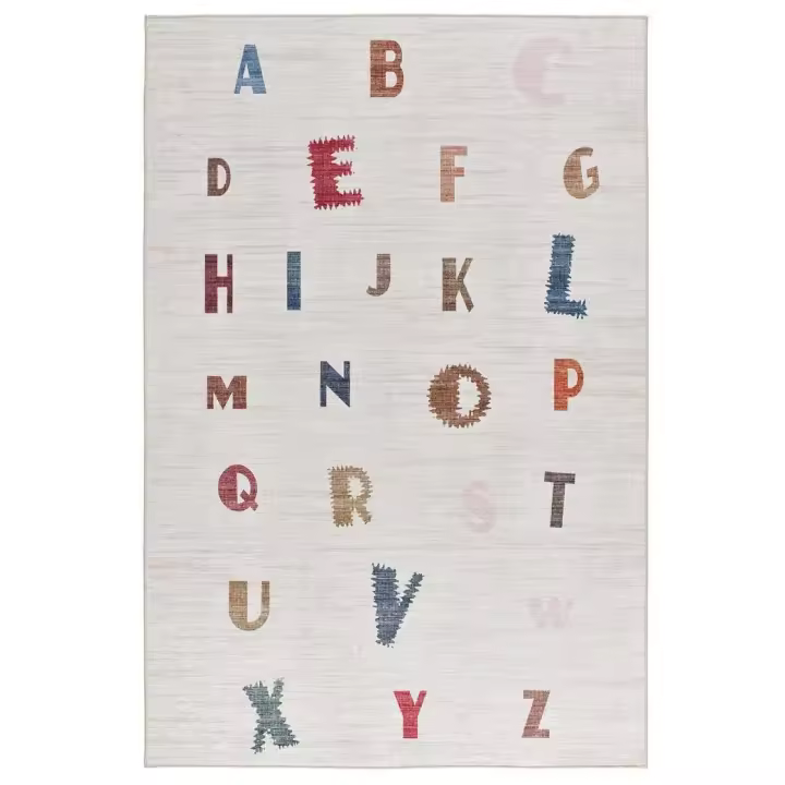 Alfombra interior lavable infantil con abecedario en Multicolor - CANDY 24082 | 120x170 cm - 1