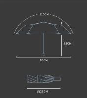 Paraguas Triplo Plegable Simple Con Protección UV De Vinilo Grueso Paraguas Doble Para Lluvia Y Sol Color Blanco Rosa Azul Verde Oscuro Azul Oscuro Y Negro - details 10