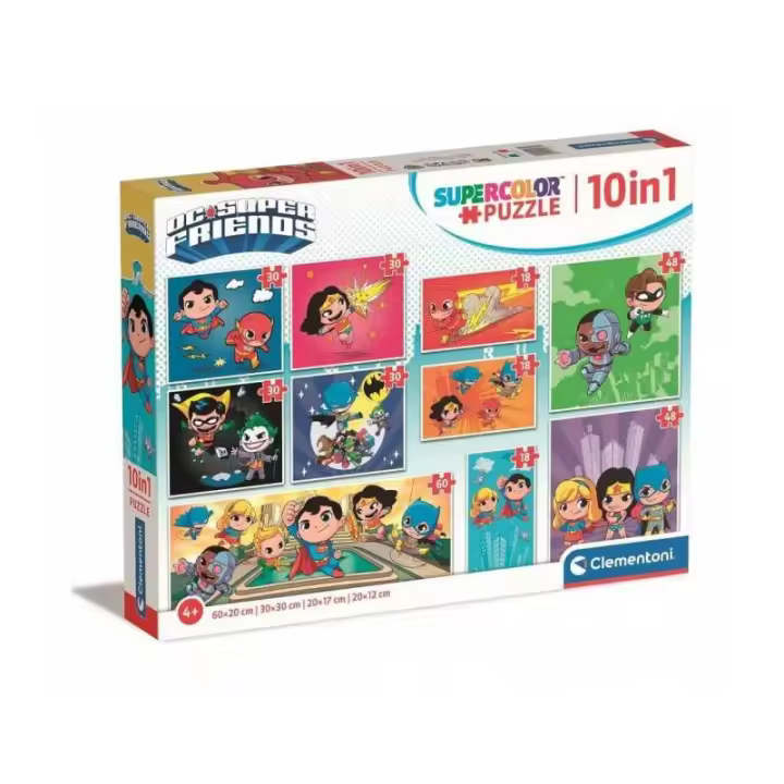 PUZZLES PROGRESIVO 10 EN 1 DC COMICS SUPER FRIENDS DE CLEMENTONI - 1