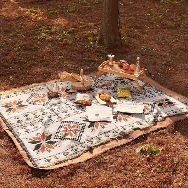 Manta de picnic al aire libre de Tela Pura de alta calidad - Ideal para camping, césped, Parque, senderismo y Viajes - 1