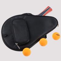 Bolsa De Raqueta De Tenis De Mesa 30x19cm En Tela De Oxford Negro/Azul Con Espuma Para Almacenamiento De Pala Y Bolas De Ping Pong - details 3