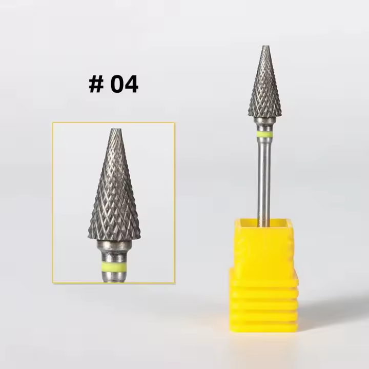 1pc Bit De Uñas De Acero Tungsteno Para Remover Polvo Y Cortar Tiras De Uñas Herramienta De Manicura Con Cabeza De Trituración Para Gel De Póquer - 1