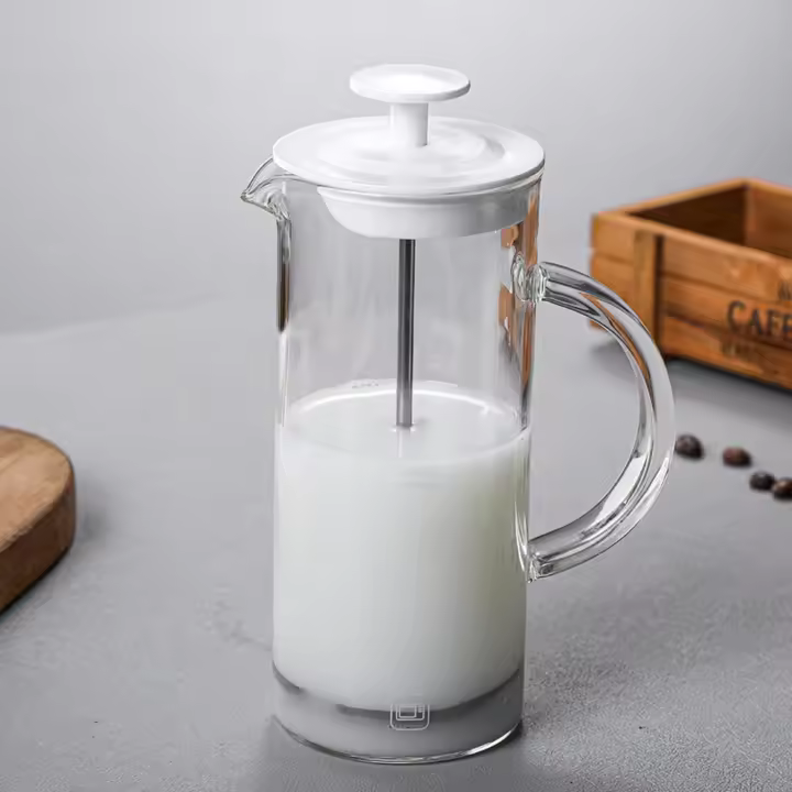 Tetera De Café Francesa 480ml Kesoto Para Oficina Y Camping Con Filtro De Café Pot Y Froter De Leche Material De Vidrio - 1