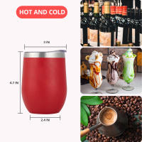Taza De Vino Aislada De Acero Inoxidable De 12 Oz Con Tapa Para Vino Y Café Taza Sin Pies Para Bebidas Calientes Y Frías - details 1