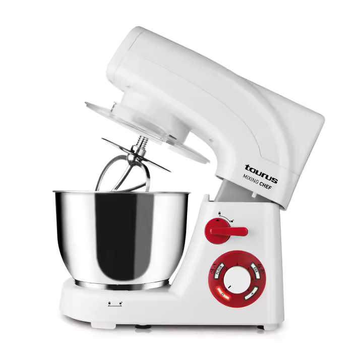 Taurus - Batidora amasadora Mixing Chef. Color Blanco. Material producto Plástico. Potencia 1.200 W. Longitud del cable 95 cm - 1