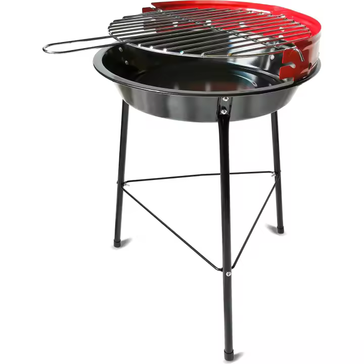 Algon - Barbacoa Redonda Ø 33cm: Portátil y Resistente para Exteriores, Fácil de Limpiar, Alta Eficiencia, Barbacoa de Carbón Duradera - 1