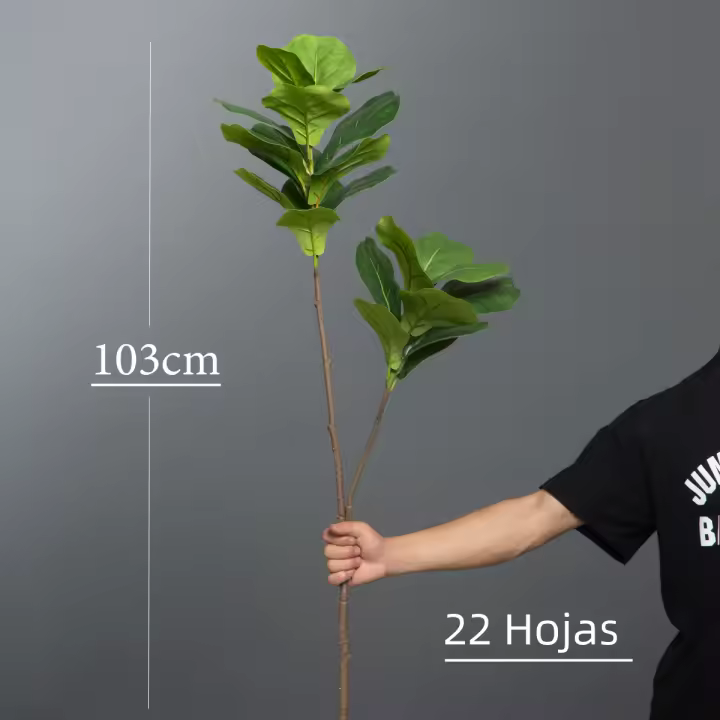 Arbusto De Fico Artificial De 103cm/132cm Gran Hoja De Banyan Falsa Planta De Goma Para Decoración De Jardín Oficina Y Hogar - 1