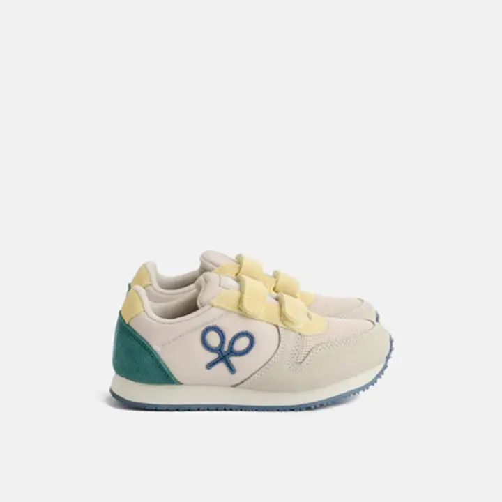 Silbon Zapatos Running Velcro Multicolor Beige Para Niño - 1