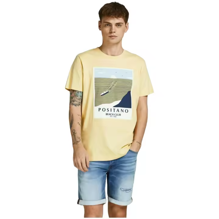 Camiseta de Manga Corta Jack&Jones Magazine para hombre en color amarillo - 1