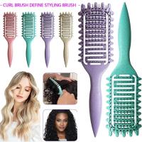 Cepillo De Estilo Para Rizos Define Y Define El Cabello Húmedo Cepillo Desenredante Hueco Herramienta De Peluquería Para Cabello Rizado - details 2