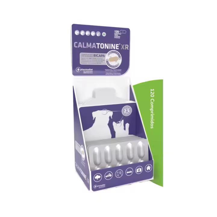PHARMADIET - Calmatonine XR (120 comprimidos) - Alimento complementario que Ayuda a Relajar a tu Mascota - 1