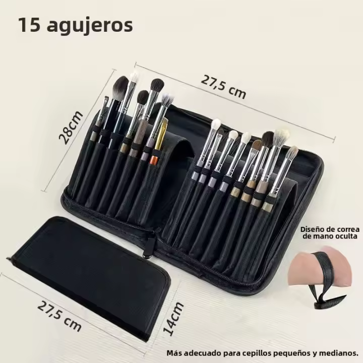 Bolsa De Almacenamiento Para Cepillos De Maquillaje Portátil Gran Capacidad Plegable Organizador De Lápices De Cejas Display Vertical Bolsas De Belleza Con 15/23 Agujeros - 1