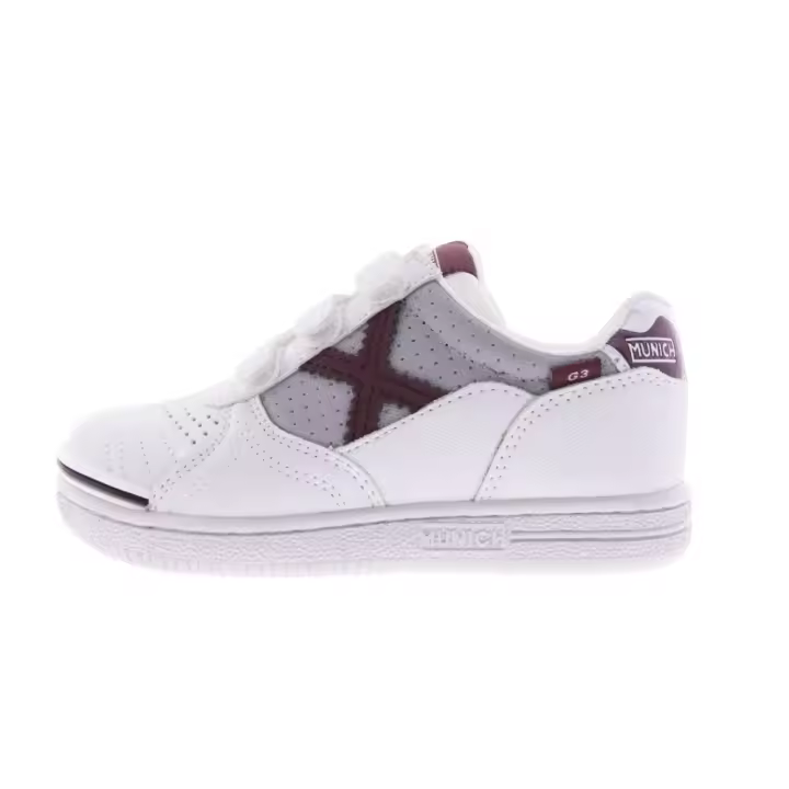 Zapatillas Munich G3 Kid Vco 318 Blanco Gris Marron 1518318 Futbol Sala Niño - 1
