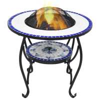 vidaXl Brasero de mosaico cerámica y blanco 68 cm en color Negro/Terracota/Terracota y blanco y más - details 3