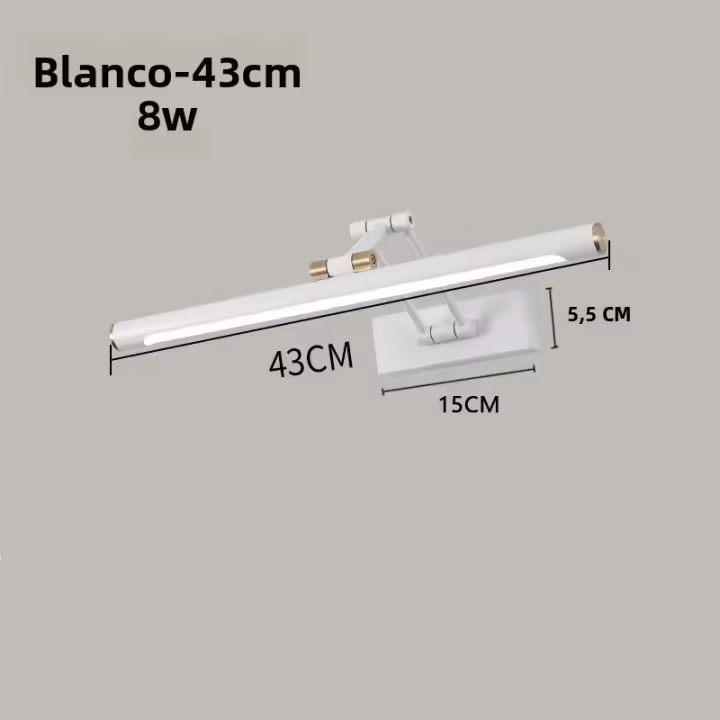 Lámpara De Pared Moderna Simple Con Espejo Cuerpo Metálico Y Sombrilla De Acrílico Plegable Sconce LED Para Hotel Baño Exposición De Arte - 1