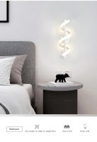 Lámpara De Pared LED Minimalista Nórdica Para Dormitorio Y Sala De Estar En Blanco Negro Y Oro Iluminación Decorativa Para Pasillo Y Corredor - details 4