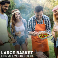Cesta De Asado LMETJMA Para Vegetales Acero Inoxidable Gran Cesta De BBQ Para Barbacoa En Carbón Y Gas JT58 Resistente Al Calor Y Fácil De Limpiar - details 6