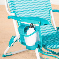 Aktive - Silla de playa plegable, 4 posiciones, 48x58x76 cm, aluminio y poliéster, soporta 110 kg, topes antivuelco, incluye cojín acolchado, bolsillo lateral y trasero, transporte tipo mochila, silla reclinable de playa, respaldo reclinable - details 5